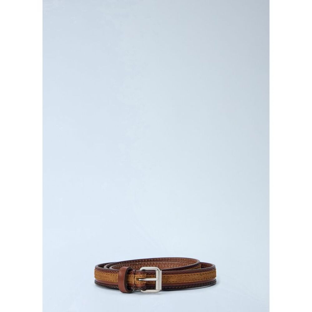Dries Van Noten Men Textured Leather Belt